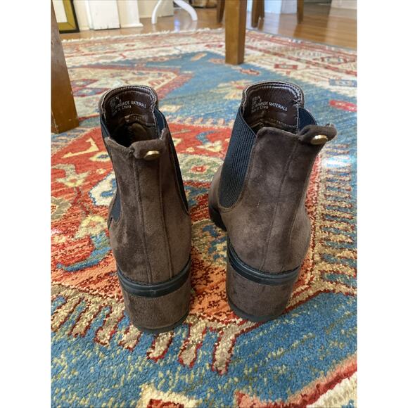 Seven for All Mankind Chelsea Berlin Boots 8 Faux Brown Suede 90s Y2k Style Heel - Picture 7 of 12